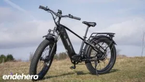 Haoqi Eagle electric bike on grass why a blue sky behind